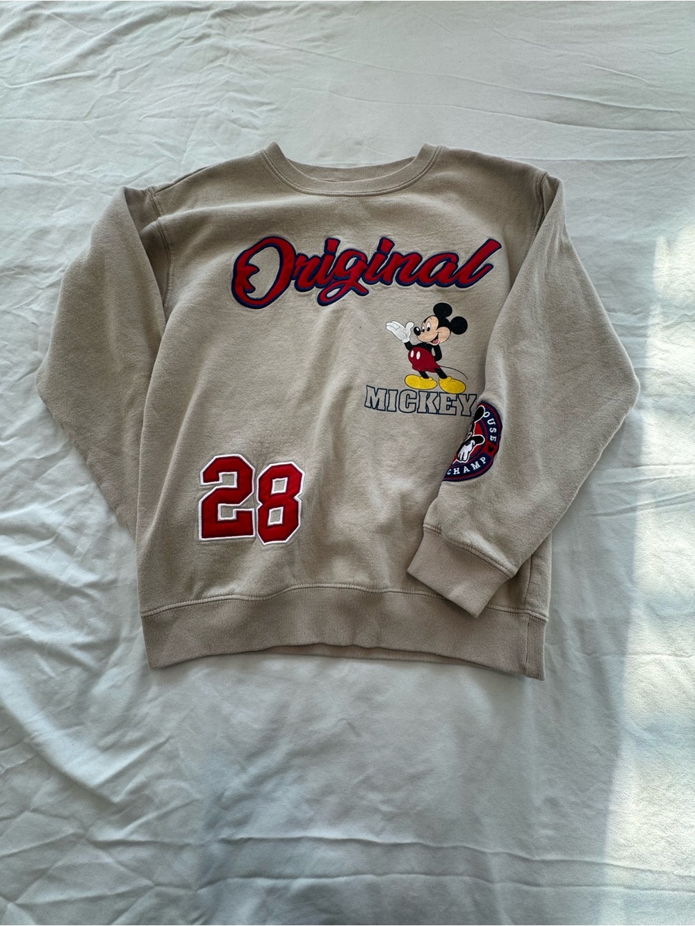 Beige Disney Mickey 'Original' Graphic Sweatshirt - Women's Crewneck